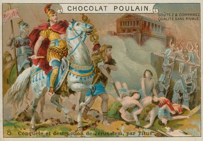 Ødelæggelse af Jerusalem af Titus, Chocolat Poulain handelskort af French School