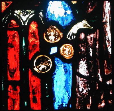 Detalje fra et af vinduerne (farvet glas) af French School