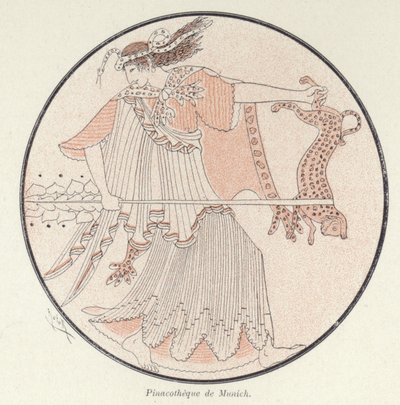 Detalje af græsk keramik (farve litho) af French School