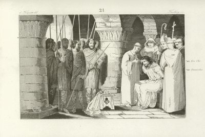 Dethroning of Childeric III, King of the Franks, 752  af French School