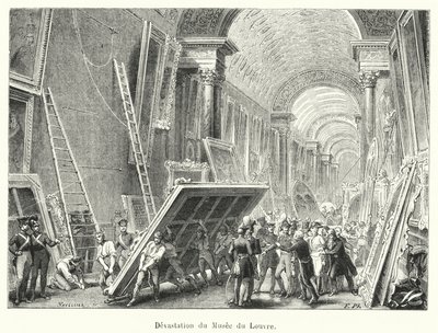 Ødelæggelse af Louvre-museet (gravering) af French School