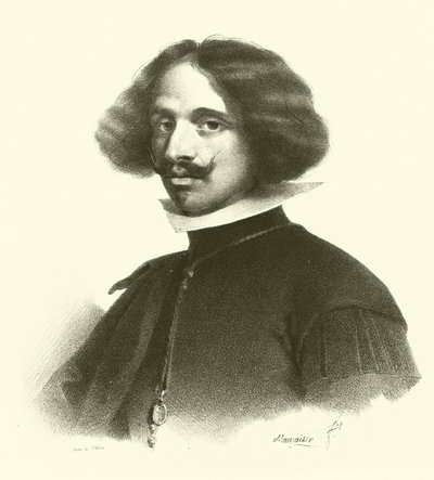 Diego Rodriguez de Silva y Velazquez, portræt (gravering) af French School