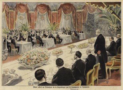Middag for ledere af fransk handel og industri på Paris Bourse, 1897 af French School