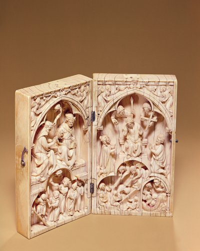 Diptykon med Jomfruens kroning og den sidste dom, ca. 1260-70 af French School