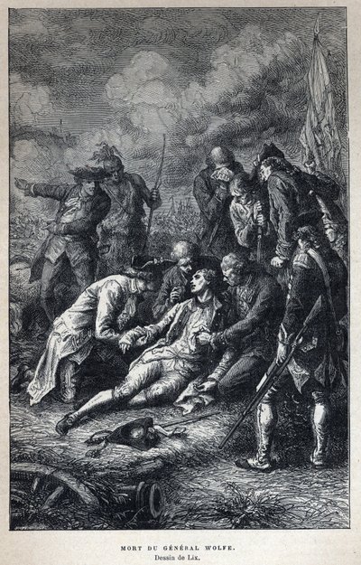 Opdaget Canada: General James Wolfe (1727-1759) død ved slaget ved Quebec den 13. september af French School