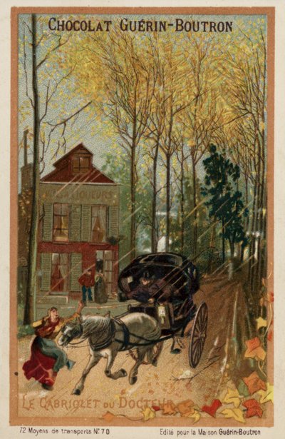 Lægens cabriolet (chromolitho) af French School