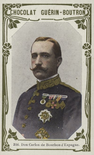 Don Carlos de Bourbon dEspagne (farvet foto) af French School