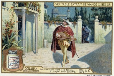 Don Juan: Akt II, Scene IV, Serenade af Don Juan - chromo Liebig af French School