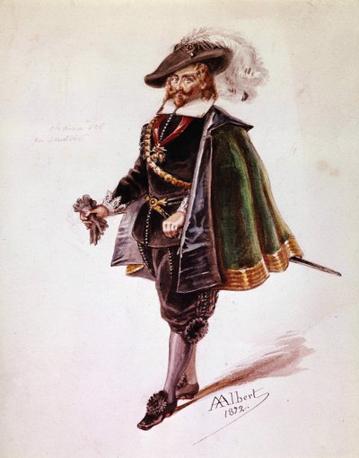 Don Salluste kostume til Victor Hugos Ruy Blas. Tegning af Albert af 1872. Victor Hugo House, Paris. af French School