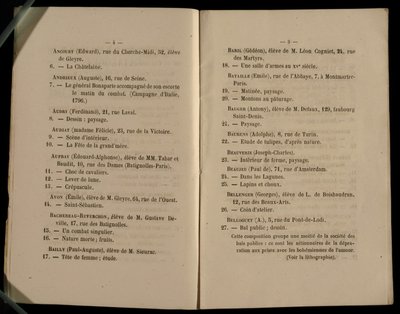 Dobbeltside fra Salon des Refuses, 1863 af French School