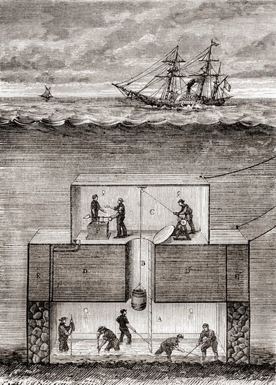 Dr. Antoine Prosper Payernes ubådsdampbåd fra det 19. århundrede, kaldet en Pyrhydrostat, fra 
