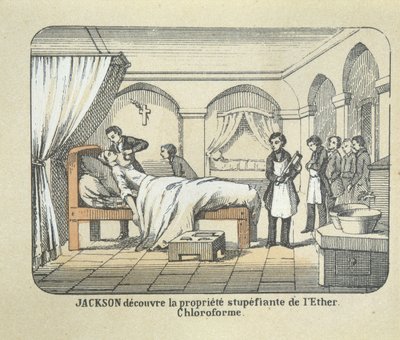 Dr. Charles Jackson (1805-80) opdager æterens anæstetiske egenskaber af French School