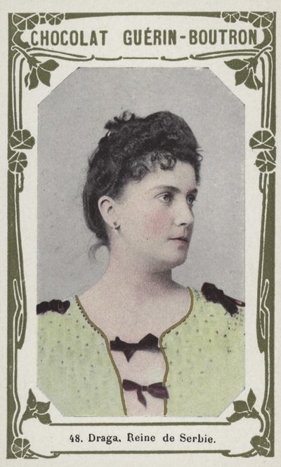 Draga, dronning af Serbien (farvet foto) af French School
