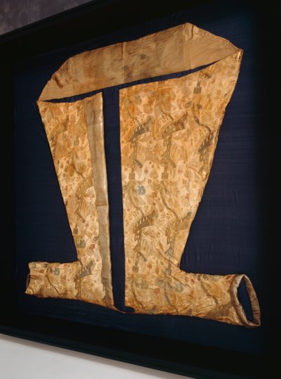 Morgenkåbe af prinsesse Louise Dorothea Sophia af Brandenburg-Preussen, ca. 1704-05 (silke, damask og sølvbrokade) af French School