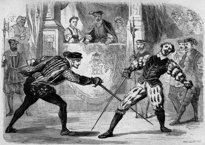 Duel mellem Francois de Vivonne de la Chataigneraie og Guy de Chabot, baron de Jarnac, Saint Germain en Laye, Frankrig 10. juli af French School