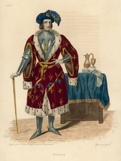 Dunois (farvet gravering) af French School