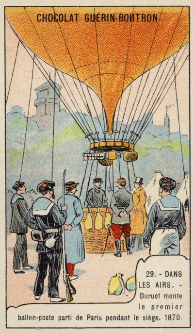 Duruof lavede den første postballonflyvning under belejringen af Paris af French School