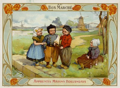 Niederländische Kinder betrachten ein Segelboot von French School