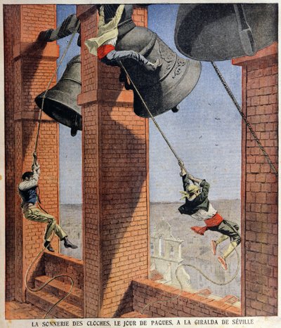 Påskeklokke, der ringer ved Giralda i Sevilla, forsideillustration til Le Petit Journal, 19. april 1908 af French School
