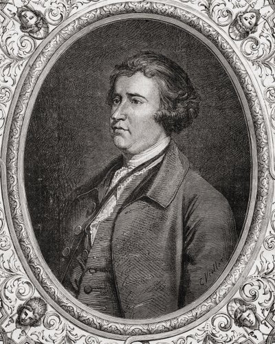 Edmund Burke, fra Historien om den franske revolution af Louis Blanc (1811-82) af French School