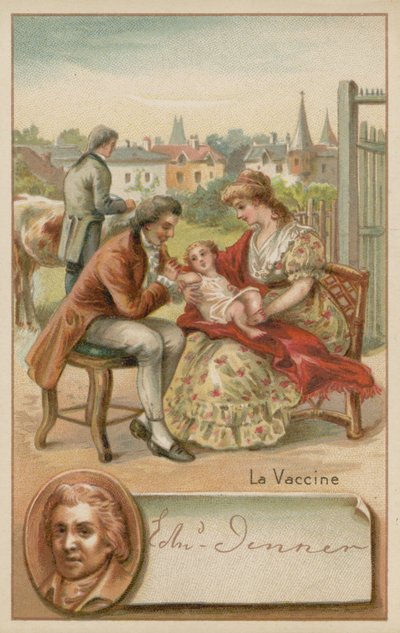 Edward Jenner, engelsk læge og videnskabsmand, der opdagede en vaccine mod kopper af French School