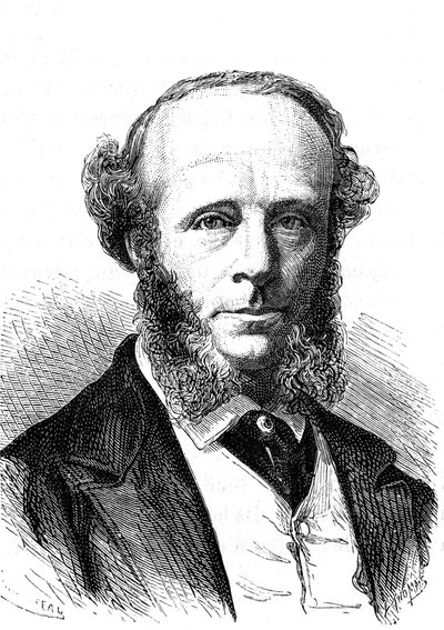 Edward Orange Wildman WITEHOUSE (1816-1890), engelsk elektroingeniør på det transatlantiske telegrafiske kabel. Indgravering 1868 af French School