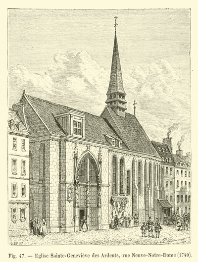 Sainte-Genevieve des Ardents kirke, rue Neuve-Notre-Dame, 1704 af French School