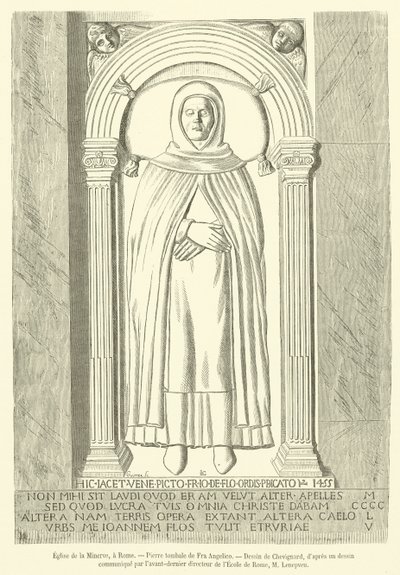 La Minerva kirke, Rom, gravsten fra Fra Angelico (gravering) af French School
