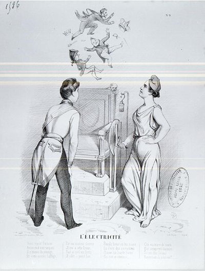 Elektricitet, karikatur af 1848-revolutionen af French School