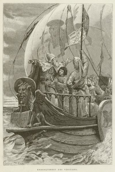 Einschiffung der Venezianer von French School