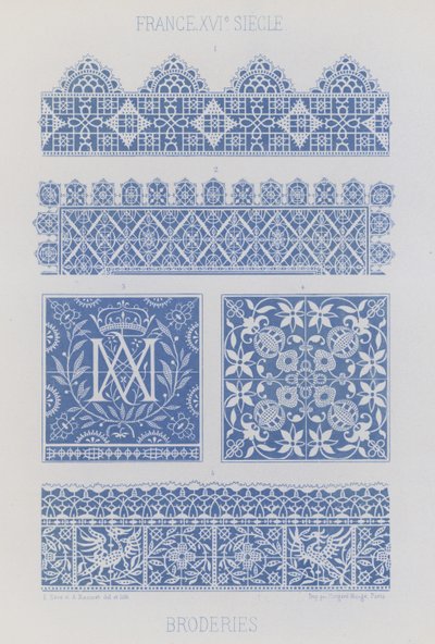 Broderi (chromolitho) af French School