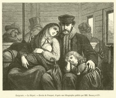 Emigrants, Le Depart (gravering) af French School