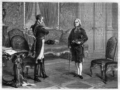 Kejser Alexander I af Rusland (1777-1825) (Alexandre) med Charles Maurice de Talleyrand Perigord (1754-1838) af French School