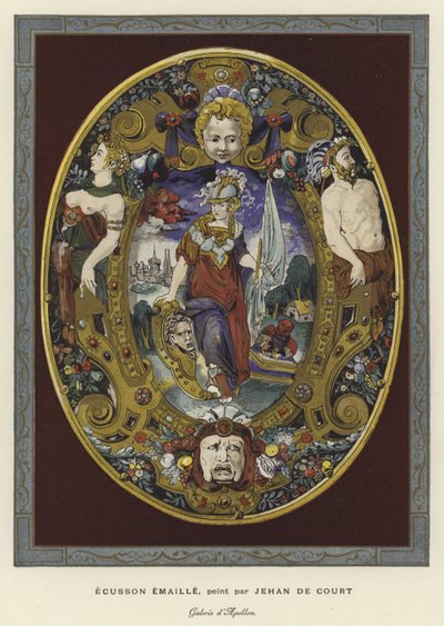Emaljeret skilte malet af Jean Decourt, 1500-tallet af French School