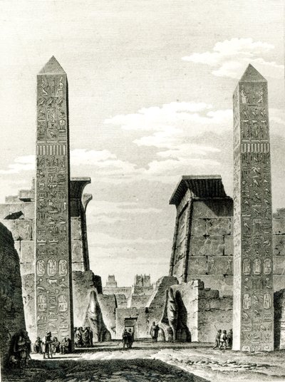 Indgang til Luxor-templet, fra rejse i Nedre og Øvre Egypten af ​​Dominique Vivant Denon (1747-1825) 1802 af French School