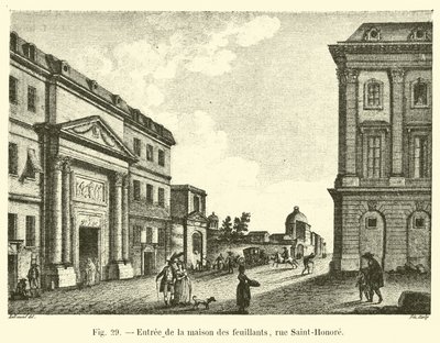 Indgang til feuillanternes hus, rue Saint-Honore af French School