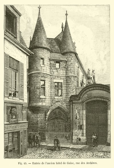 Indgang til det tidligere Hôtel de Guise, rue des Archives af French School