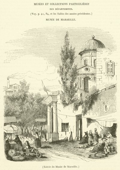 Indgang til Marseille-museet (gravering) af French School