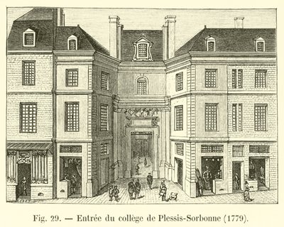 Indgang til kollegiet i Plessis-Sorbonne, 1779 af French School