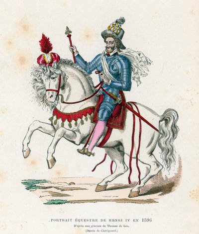Ridesportræt af kong Henrik IV af Frankrig i 1596 af French School