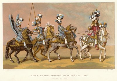 Eskadrille af tyrkere under kommando af prinsen af Conde (chromolitho) af French School