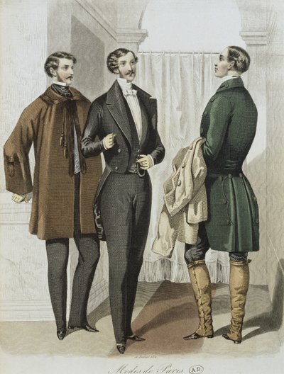 Aftenkjole, illustration fra Le Journal des Tailleurs, 16. februar 1851 (farvegravering) af French School