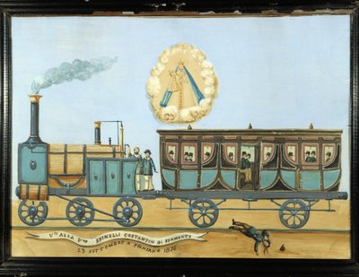 Ex-voto for en faldet fra et tog - Notre-Dame de Laghet af French School