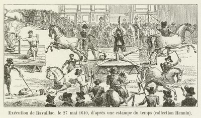 Henrettelse af Ravaillac, 27. maj 1610, fra et tidstryk, Hennin-samling af French School