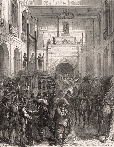 Henrettelse af marechal Henri II af Montmorency (Montmorenci) (1595-1632) i Toulouse i 1632. Indgravering i "" Histoire De France En Cent-malerier af Paul Lehugeur "" 1891. af French School