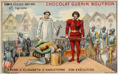Henrettelse af jarlen af Essex (chromolitho) af French School