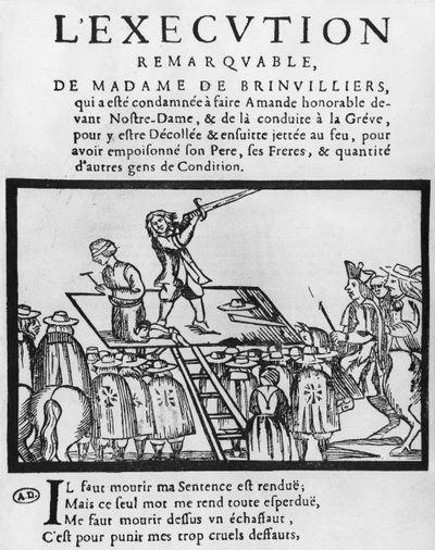 Henrettelse af Marquise de Brinvilliers, 1676 af French School