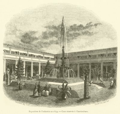 Udstilling af industri i 1849, gårdhave forbeholdt havebrug (gravering) af French School