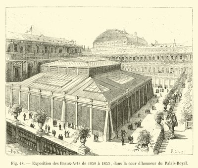 Udstilling af billedkunst fra 1850 til 1852 i gården til Palais-Royal af French School