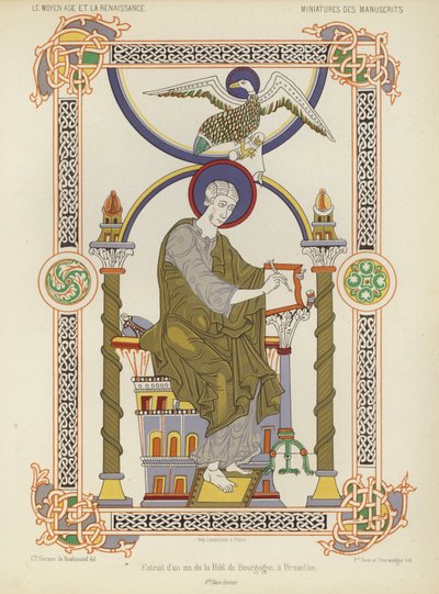 Uddrag fra et manuskript fra Royal Library of Belgium, Bruxelles (chromolitho) af French School